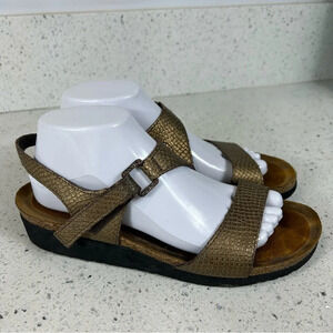 Naot Bronze Snake Pattern Leather Upper Sandals Comfort Shoe​